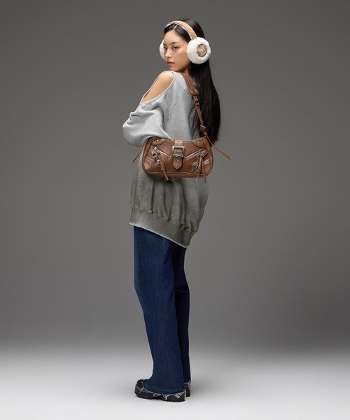 X-girl(エックスガール)の「ZIP AND BELT FAUX LEATHER BAG(ショルダーバッグ・レディース・ブラック/ブラウン/ピンク・ONE SIZE)」の14枚目の写真