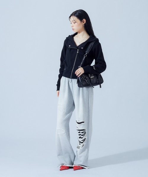 X-girl(エックスガール)の「ZIP AND BELT FAUX LEATHER BAG(ショルダーバッグ・レディース・ブラック/ブラウン/ピンク・ONE SIZE)」の10枚目の写真