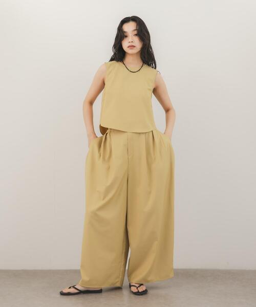 KBF(ケイビーエフ)の「ミニマルトップスSETワイドパンツ(セットアップ・レディース・ベージュ系その他/ブラウン系その他/ブラック・ONE)」の3枚目の写真