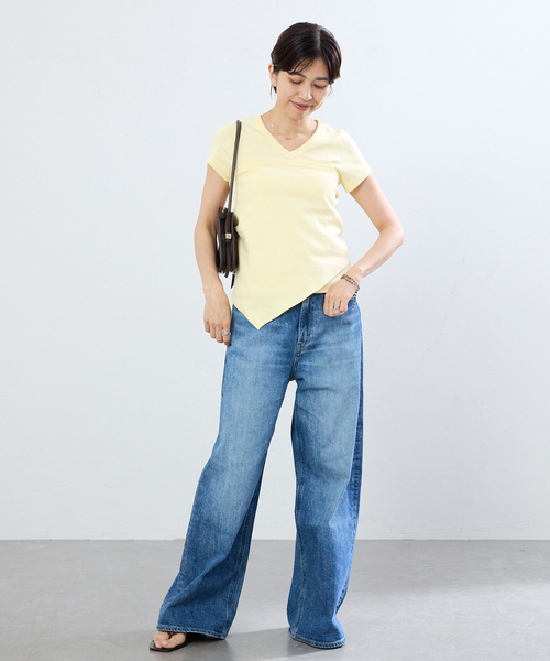 IENA(イエナ)の「FLORE FLORE/フローレフローレ JILL BABY TEE Tシャツ JIL-BT(Tシャツ/カットソー・レディース・ブルー/イエロー/パープル・38/36)」の6枚目の写真