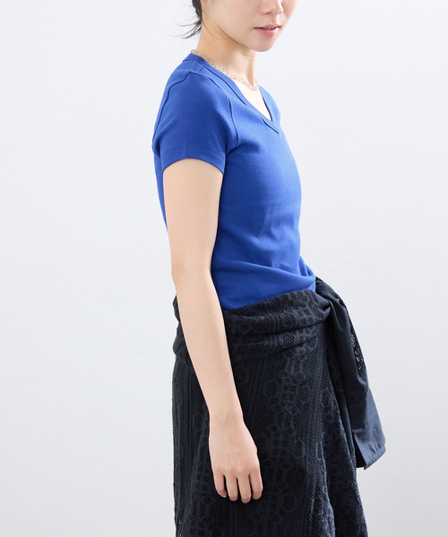 IENA(イエナ)の「FLORE FLORE/フローレフローレ JILL BABY TEE Tシャツ JIL-BT(Tシャツ/カットソー・レディース・ブルー/イエロー/パープル・38/36)」の11枚目の写真