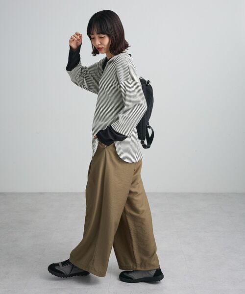 Green Parks(グリーンパークス)の「袖チュールリブプルオーバーⅡ【WEB限定カラーあり】(Tシャツ/カットソー・レディース・アイボリー/その他7/ボルドー/サックスブルー/チャコールグレー/ブラック・FREE)」の16枚目の写真