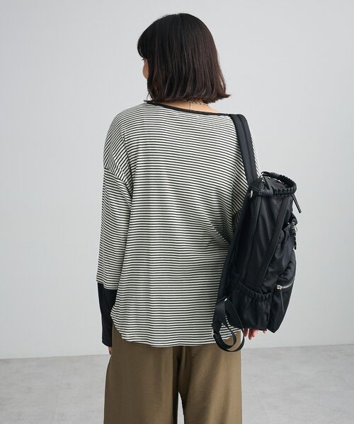 Green Parks(グリーンパークス)の「袖チュールリブプルオーバーⅡ【WEB限定カラーあり】(Tシャツ/カットソー・レディース・アイボリー/その他7/ボルドー/サックスブルー/チャコールグレー/ブラック・FREE)」の20枚目の写真