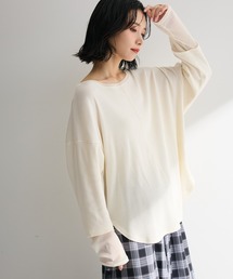 Green Parks | 袖チュールリブプルオーバーⅡ【WEB限定カラーあり】(Tシャツ/カットソー)