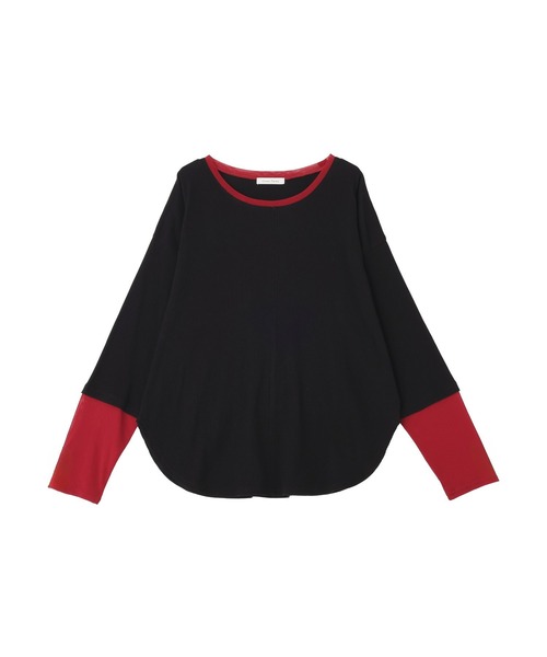 Green Parks(グリーンパークス)の「袖チュールリブプルオーバーⅡ【WEB限定カラーあり】(Tシャツ/カットソー・レディース・アイボリー/その他7/ボルドー/サックスブルー/チャコールグレー/ブラック・FREE)」の5枚目の写真