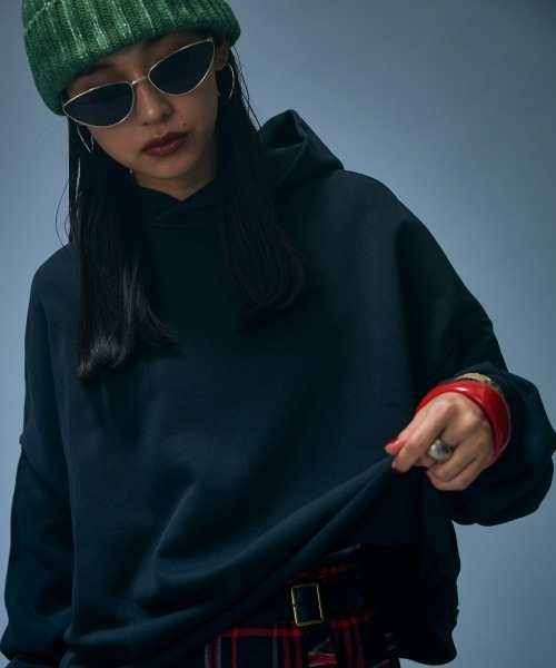 GEVS.(ジェイヴィス)の「綿100%ワイドシルエットフーディ<大きいサイズ有>GEVS.(パーカー・レディース・スミクロ/ピンク/ブルー・M/5L~6L/3L~4L/L~LL)」の9枚目の写真