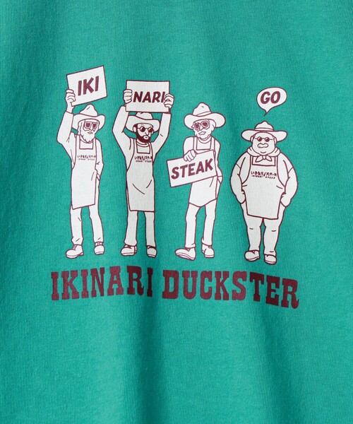 FREDY MAC(フレディーマック)の「【Duckster×いきなりステーキ】ツアーTEE(Tシャツ/カットソー・メンズ・ホワイト/ブラック/グリーン系その他5/ライトグリーン・M/L)」の6枚目の写真