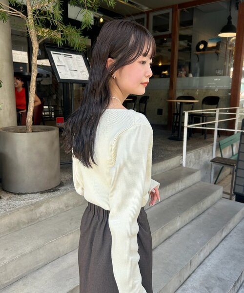 mystic(ミスティック)の「【ZOZO限定REVIVAL】26AWオフショルリブニット(Tシャツ/カットソー・レディース・アイボリー/ブラック/ブラウン/グレー/ホワイト・FREE)」の12枚目の写真