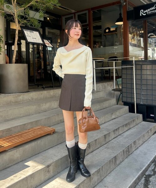 mystic(ミスティック)の「【ZOZO限定REVIVAL】26AWオフショルリブニット(Tシャツ/カットソー・レディース・アイボリー/ブラック/ブラウン/グレー/ホワイト・FREE)」の13枚目の写真