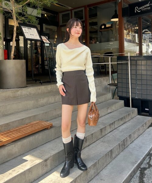 mystic(ミスティック)の「【ZOZO限定REVIVAL】26AWオフショルリブニット(Tシャツ/カットソー・レディース・アイボリー/ブラック/ブラウン/グレー/ホワイト・FREE)」の16枚目の写真