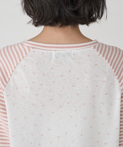 Unblend（アンブレンド）の「【Unblend】アソート柄 ラグラン パターン切替ロングスリーブTシャツ（Tシャツ/カットソー・レディース・杢グレー/ブラック/チャコール/ピンク・FREE）」の11枚目の写真