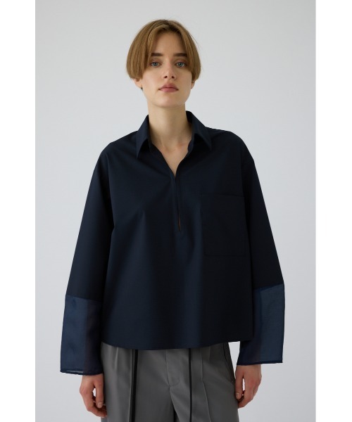 RIM.ARK(リムアーク)の「Skipper ease PO(スキッパー イーズ プルオーバー)(Tシャツ/カットソー・レディース・グレー/ホワイト/ダークネイビー・FREE)」の21枚目の写真