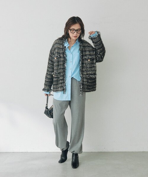 RIVE DROITE(リヴドロワ)の「【UVカット】カットバルーンパンツ(オフィスカジュアル/秋服)(その他パンツ・レディース・グレー/ブラック・38/36)」の22枚目の写真