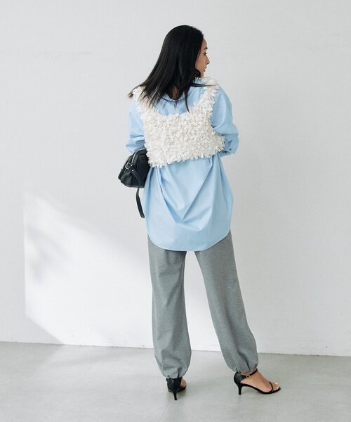 RIVE DROITE(リヴドロワ)の「【UVカット】カットバルーンパンツ(オフィスカジュアル/秋服)(その他パンツ・レディース・グレー/ブラック・38/36)」の9枚目の写真