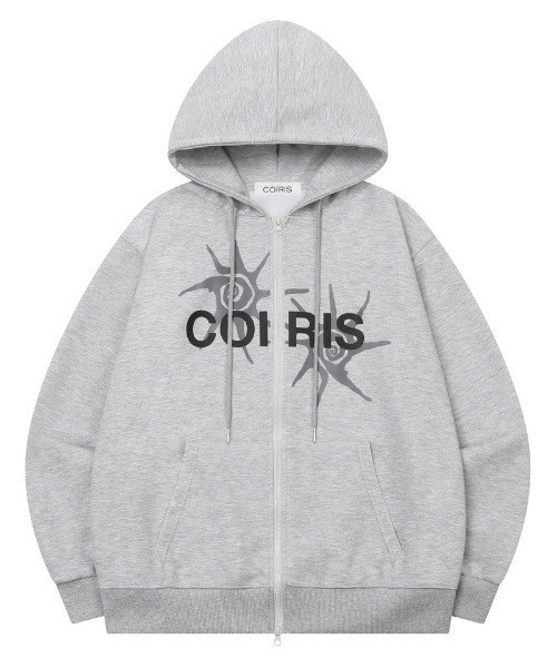 COIRIS(コイリス)の「◇COIRIS◇ブランド直輸入正規品/ヘイブン フーデッド ジップアップ ユニセックス Haven Hooded Zip-Up Unisex(パーカー・レディース・グレー/ブラック・FREE)」の6枚目の写真