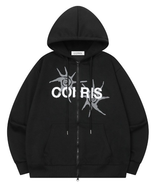 COIRIS(コイリス)の「◇COIRIS◇ブランド直輸入正規品/ヘイブン フーデッド ジップアップ ユニセックス Haven Hooded Zip-Up Unisex(パーカー・レディース・グレー/ブラック・FREE)」の4枚目の写真