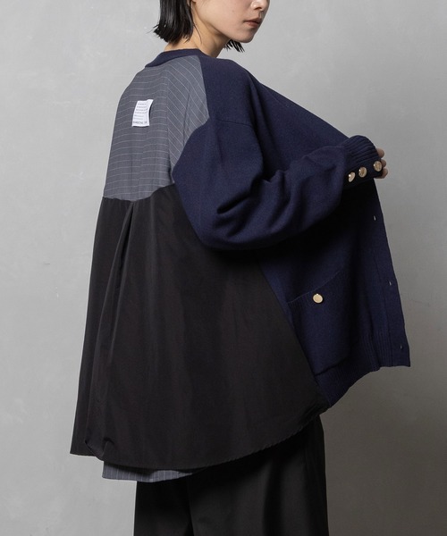 MARECHAL TERRE(マルシャルテル)の「ニットコンビネーションカーディガン(カーディガン/ボレロ・レディース・ブラック/グレー/ネイビー/カーキ・MEDIUM)」の19枚目の写真
