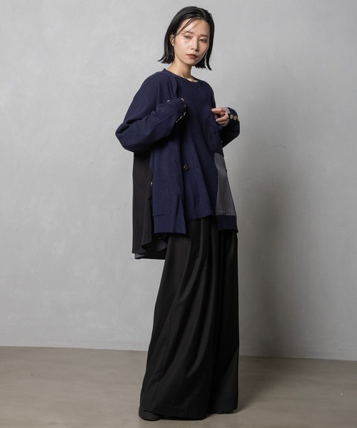 MARECHAL TERRE(マルシャルテル)の「ニットコンビネーションカーディガン(カーディガン/ボレロ・レディース・ブラック/グレー/ネイビー/カーキ・MEDIUM)」の22枚目の写真