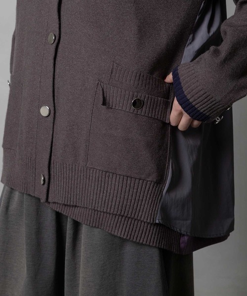 MARECHAL TERRE(マルシャルテル)の「ニットコンビネーションカーディガン(カーディガン/ボレロ・レディース・ブラック/グレー/ネイビー/カーキ・MEDIUM)」の8枚目の写真