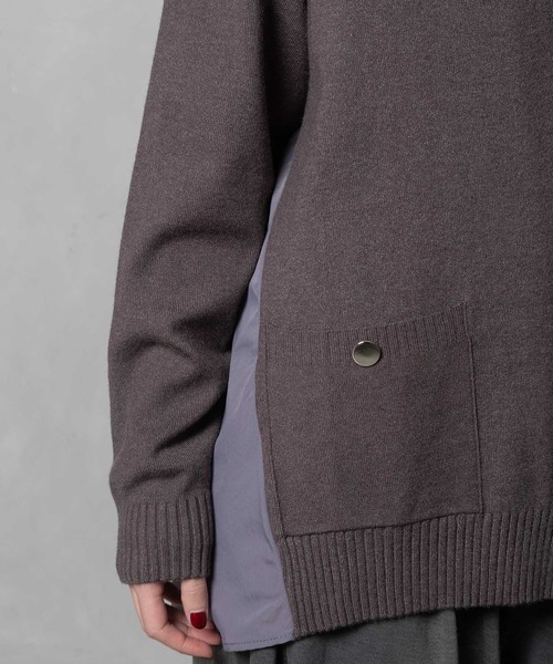 MARECHAL TERRE(マルシャルテル)の「ニットコンビネーションカーディガン(カーディガン/ボレロ・レディース・ブラック/グレー/ネイビー/カーキ・MEDIUM)」の9枚目の写真