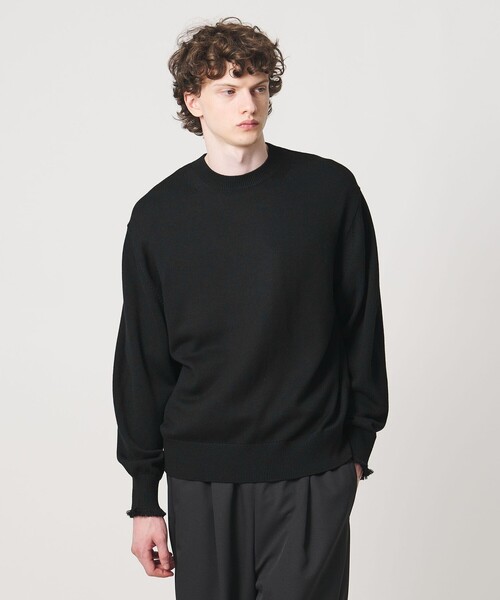 LOEFF(ロエフ)の「<LOEFF>9ゲージ フリンジ ニット プルオーバー MENS(ニット/セーター・メンズ・ベージュ/ブラック・1/2)」の1枚目の写真