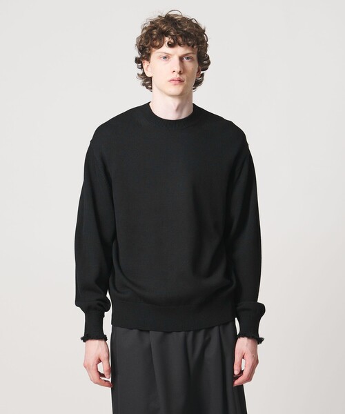 LOEFF(ロエフ)の「<LOEFF>9ゲージ フリンジ ニット プルオーバー MENS(ニット/セーター・メンズ・ベージュ/ブラック・1/2)」の14枚目の写真