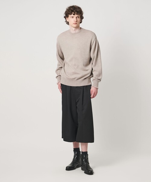 LOEFF(ロエフ)の「<LOEFF>9ゲージ フリンジ ニット プルオーバー MENS(ニット/セーター・メンズ・ベージュ/ブラック・1/2)」の15枚目の写真