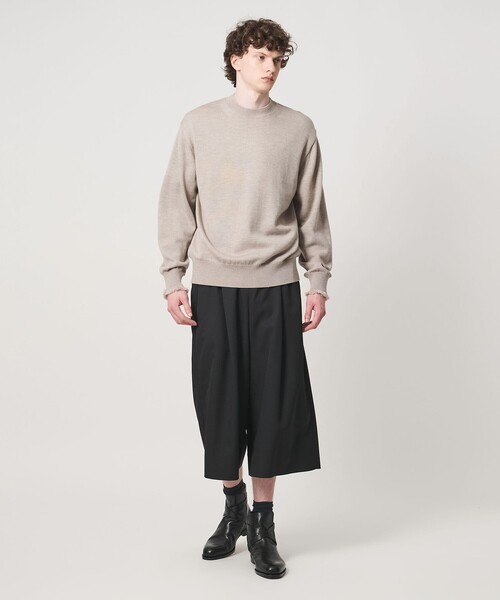 LOEFF(ロエフ)の「<LOEFF>9ゲージ フリンジ ニット プルオーバー MENS(ニット/セーター・メンズ・ベージュ/ブラック・1/2)」の16枚目の写真