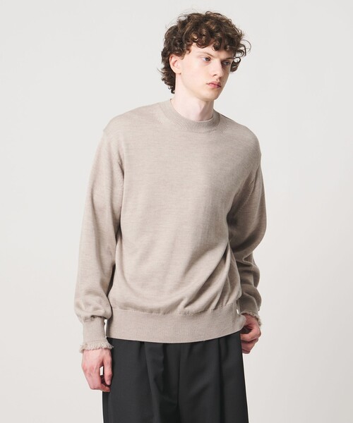 LOEFF(ロエフ)の「<LOEFF>9ゲージ フリンジ ニット プルオーバー MENS(ニット/セーター・メンズ・ベージュ/ブラック・1/2)」の17枚目の写真