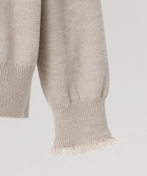 LOEFF(ロエフ)の「<LOEFF>9ゲージ フリンジ ニット プルオーバー MENS(ニット/セーター・メンズ・ベージュ/ブラック・1/2)」の4枚目の写真