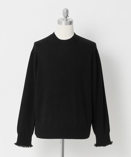 LOEFF(ロエフ)の「<LOEFF>9ゲージ フリンジ ニット プルオーバー MENS(ニット/セーター・メンズ・ベージュ/ブラック・1/2)」の7枚目の写真