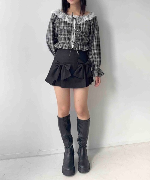 AS KNOW AS plus(アズノゥアズプラス)の「☆リボンシャーリングブラウス(シャツ/ブラウス・レディース・ブラック系その他/ブラック系/アイボリー系・FREE)」の22枚目の写真