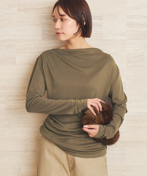 plage(プラージュ)の「Tuck Drape ロンT(Tシャツ/カットソー・レディース・ホワイト/カーキ・FREE)」の14枚目の写真
