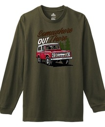 Ol' Basics(オール・ベーシックス) 長袖Tシャツ レディース クラシックカー 車 イラスト ロゴ プリント Tシャツ 長袖 ロンT ロングTシャツ カットソー トップス アメカジ ユニセックス