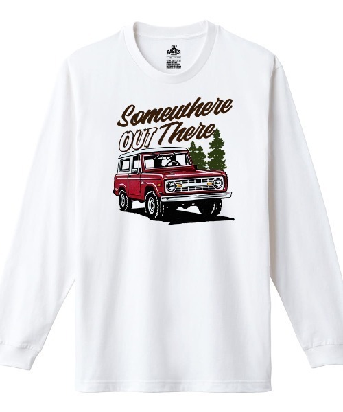 Ol' Basics（オールベーシックス）の「Ol' Basics（オール・ベーシックス） 長袖Tシャツ レディース クラシックカー 車 イラスト ロゴ プリント Tシャツ 長袖 ロンT ロングTシャツ カットソー トップス アメカジ ユニセックス（Tシャツ/カットソー・レディース・ホワイト/アーミー/キャメル/ヘザーグレー・XS/S）」の2枚目の写真