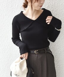 lace collar knit tops / レース襟ニットトップス（ニット/セーター