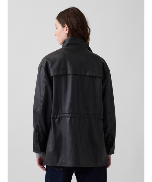 GAP(ギャップ)の「シンチ ヴィーガンレザージャケット(ライダースジャケット・レディース・ブラック・S/XS/XXS/L/M)」の3枚目の写真