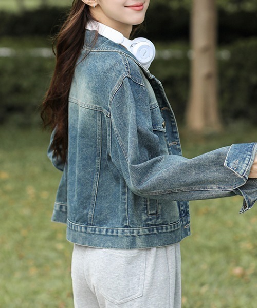 AMAJI(アマジ)の「オーバーサイズ デニムジャケット(デニムジャケット・レディース・ブルー・X-LARGE/LARGE/MEDIUM/SMALL)」の4枚目の写真