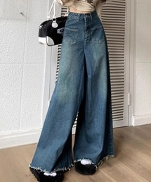 ハイウエスト・ワイドデニムパンツ
