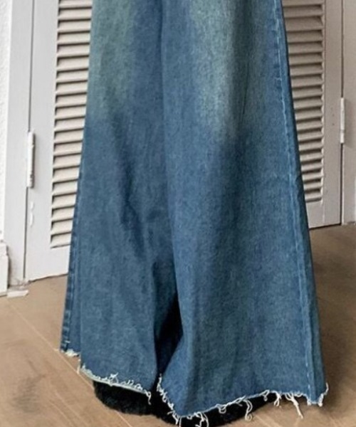 Ritzy(リッツィー)の「ハイウエスト・ワイドデニムパンツ(デニムパンツ・レディース・ブルー・LARGE/MEDIUM)」の6枚目の写真