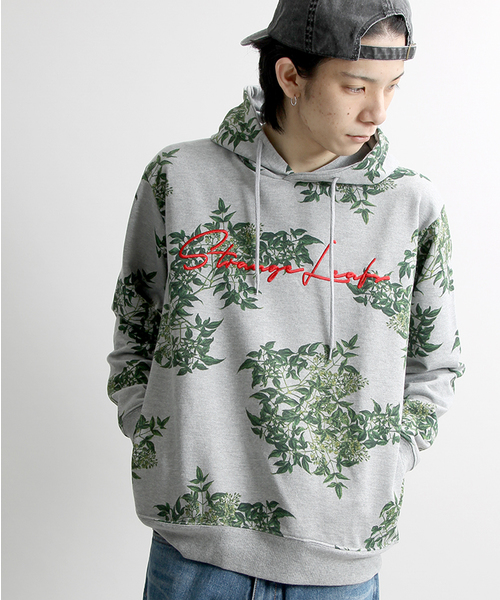 WEGO(ウィゴー)の「WEGO/リーフパターンプルパーカー(パーカー・メンズ・ホワイト/杢グレー・LARGE/MEDIUM)」の1枚目の写真