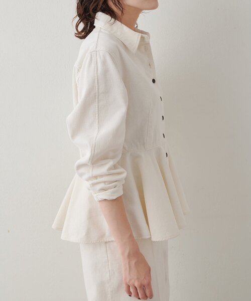 Whim Gazette(ウィムガゼット)の「ワンウォッシュコールペプラムブラウス/セットアップ可(シャツ/ブラウス・レディース・オフホワイト/ベビーピンク・FREE)」の10枚目の写真