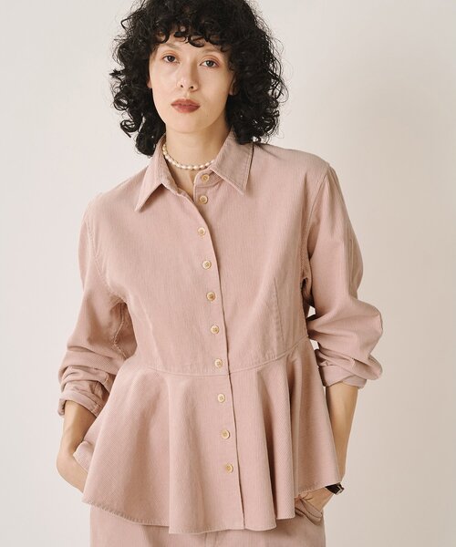 Whim Gazette(ウィムガゼット)の「ワンウォッシュコールペプラムブラウス/セットアップ可(シャツ/ブラウス・レディース・オフホワイト/ベビーピンク・FREE)」の2枚目の写真