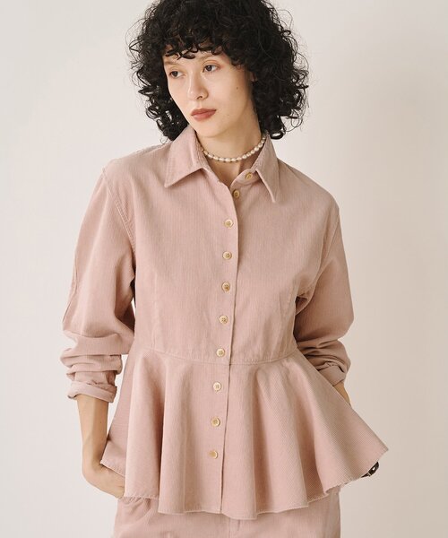 Whim Gazette(ウィムガゼット)の「ワンウォッシュコールペプラムブラウス/セットアップ可(シャツ/ブラウス・レディース・オフホワイト/ベビーピンク・FREE)」の14枚目の写真