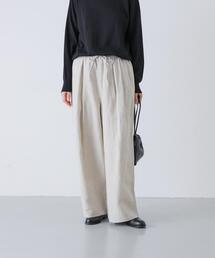 ウールリネンコードベルトパンツ