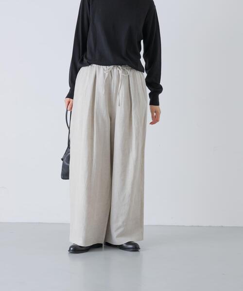 かぐれ(カグレ)の「ウールリネンコードベルトパンツ(その他パンツ・レディース・ナチュラル/ブラック・FREE)」の16枚目の写真