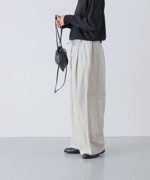 かぐれ(カグレ)の「ウールリネンコードベルトパンツ(その他パンツ・レディース・ナチュラル/ブラック・FREE)」の17枚目の写真