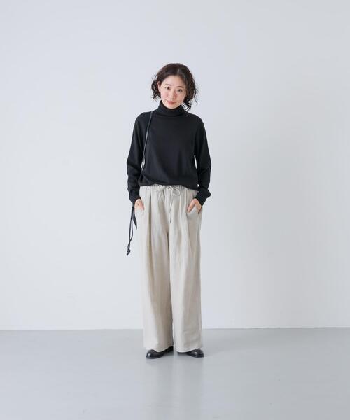 かぐれ(カグレ)の「ウールリネンコードベルトパンツ(その他パンツ・レディース・ナチュラル/ブラック・FREE)」の19枚目の写真