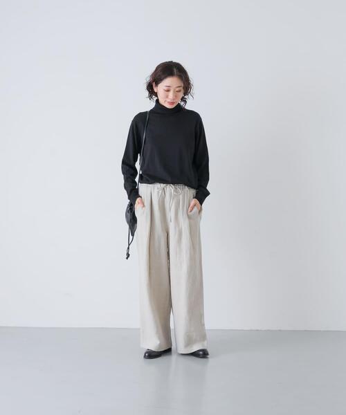 かぐれ(カグレ)の「ウールリネンコードベルトパンツ(その他パンツ・レディース・ナチュラル/ブラック・FREE)」の20枚目の写真