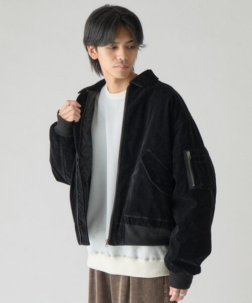 goocy(グーシー)の「中綿ヴィンテージライクFスエード タンカースジャケット(ブルゾン・メンズ・ブラック/ベージュ/カーキ・MEDIUM/LARGE)」の1枚目の写真